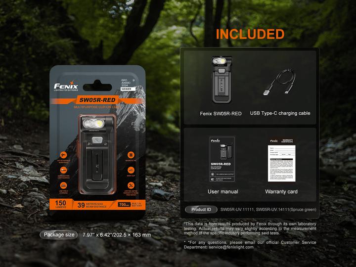 Image du produit Fenix SW05R (8.10 cm, 150 lm)