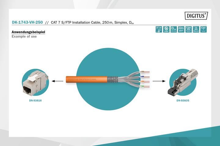 Actual product image Digitus Netzwerkkabel (S/FTP, CAT7, 250 m)