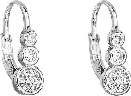 Evolution Group Silver earrings with zircon in white 11179.1 (L)