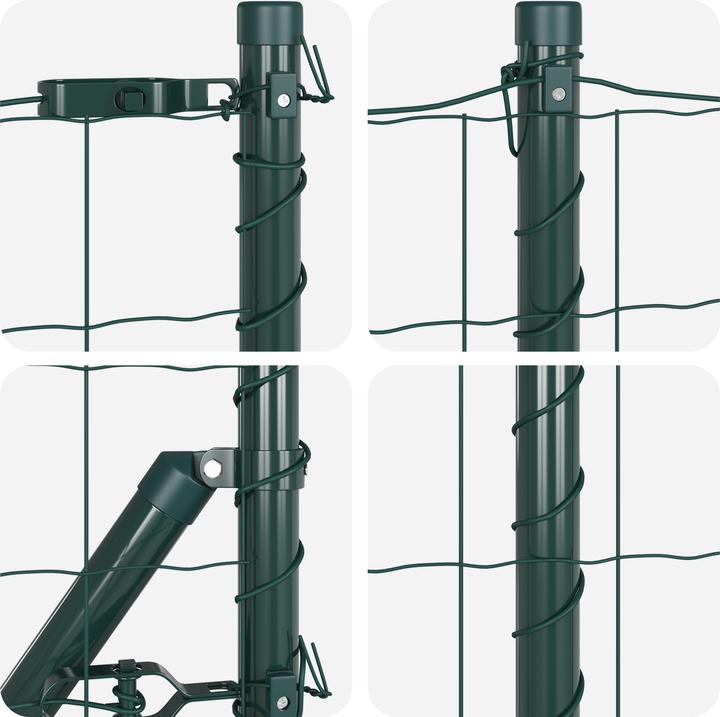 Produktbild VidaXL Euro Zaun Set aus 2 Grün Metall 25 x 1.0 m Erweiterbar