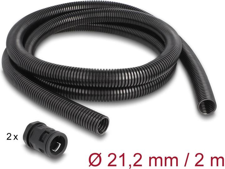 Actual product image Delock Cable conduit 2 m x 21.2 mm Black (Cable conduit, 200 cm)