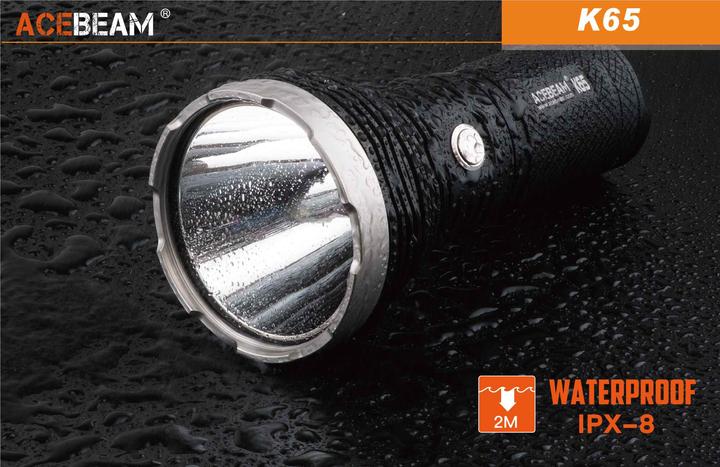 Actual product image AceBeam K65 6200 Lumen LED Taschenlampe