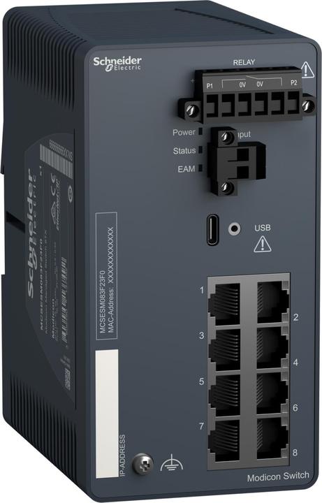 Image du produit Schneider Electric Schneider Modicon Managed MCSESM083F23F0Switch -8 ports pour cuivre - fil de cuivre (8 Ports)
