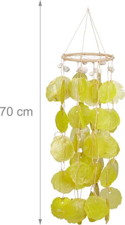 Actual product image Relaxdays Capiz wind chime