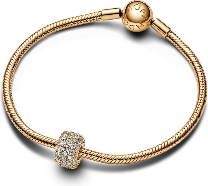 Image du produit Pandora Charm pavé scintillant à trois rangs (Métal, Plaqué or)