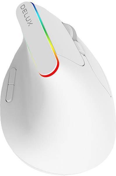 Actual product image Delux Wireless Vertical Mouse M618C 2.4G 1600DPI RGB (white) (Wireless)