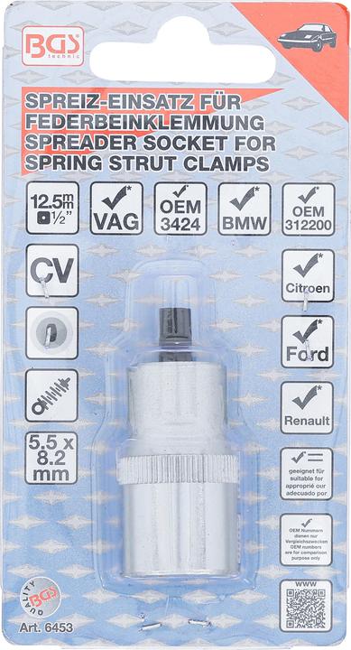 Image du produit BGS Douille d’écartement de serrage de jambe de force 12,5 mm (1/2") 5,5 x 8,2 mm
