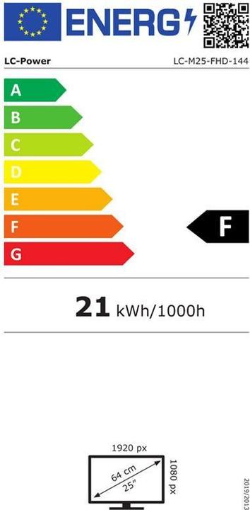 Etichetta energetica LC-Power LC-M25-FHD-144 (1920 x 1080 pixel, 24.50")