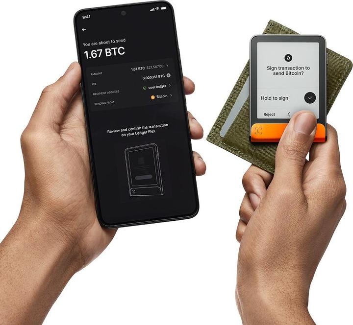 Actual product image Ledger Flex - Bitcoin Orange inkl.Recovery Key (Bitcoin, Ethereum Classic)