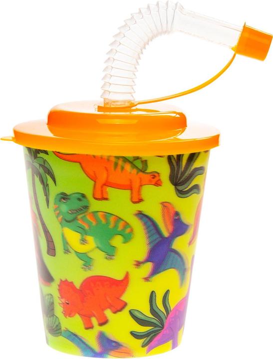 LG-Imports Mug with lid and straw Dinosaur, 12 pieces. (12 x)