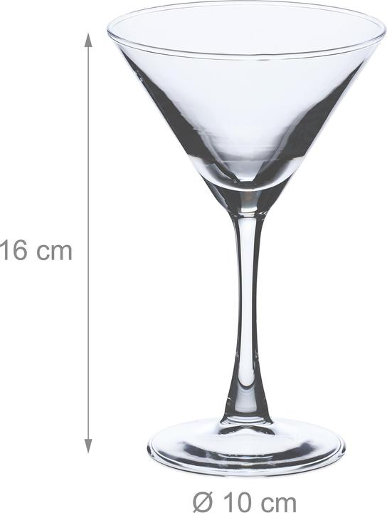 Produktbild Relaxdays 6x Martini-Glas (1.70 dl, 6 x, Martini Gläser)