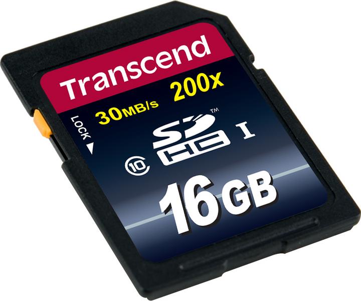 Actual product image Transcend SDHC 200x (16 GB, SDHC, U1, UHS-I)