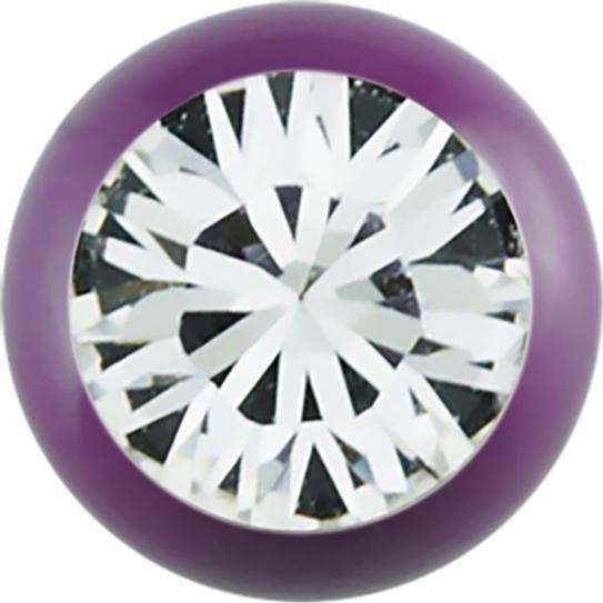 Star Piercing Micro Kugel pastellviolett mit Swarovski silber (ohne Messing, Chirurgenstahl 316L)