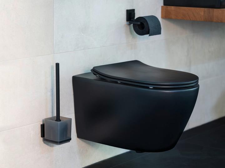 Actual product image Wenko Vacuum-Loc® Toilettenpapierhalter Mod. Quadro Schwarz Befestigen ohne Bohren