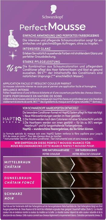Produktbild Schwarzkopf Perfect Mousse Schaumcoloration (388 Dunkles Rotbraun)