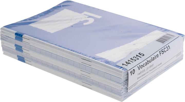 Produktbild Office Schulheft FSC 14 x 20 cm, Liniert, Blau, 10 Stück (14 x 20 cm, Liniert)
