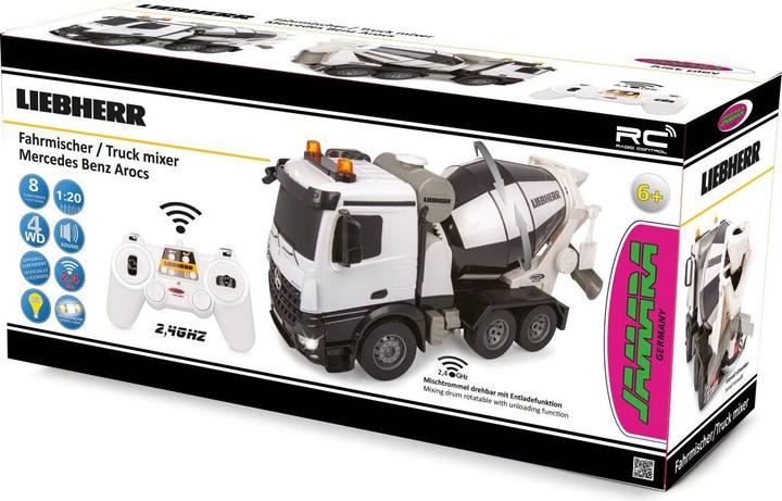 Image du produit Jamara Camion malaxeur Mercedes-Benz Arocs Liebherr 1:20 2,4GHz