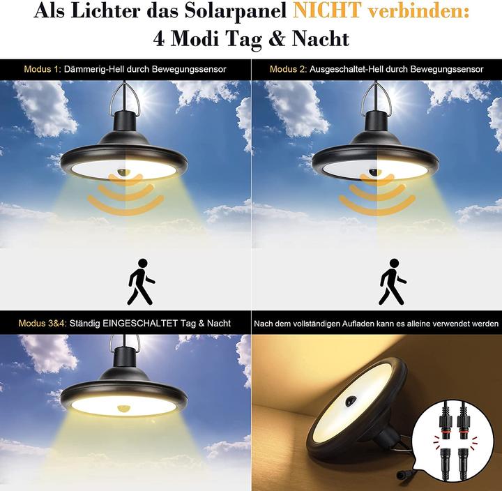 Produktbild Jackyled Hängende Solarlampe mit Bewegungssensor