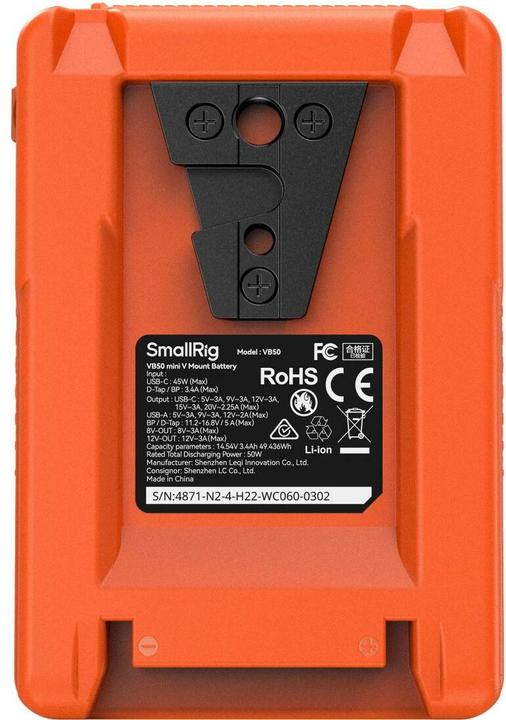 Produktbild SmallRig VB50 mini V Mount Batteryï¼Orangeï¼4871 (Kamera Akku)