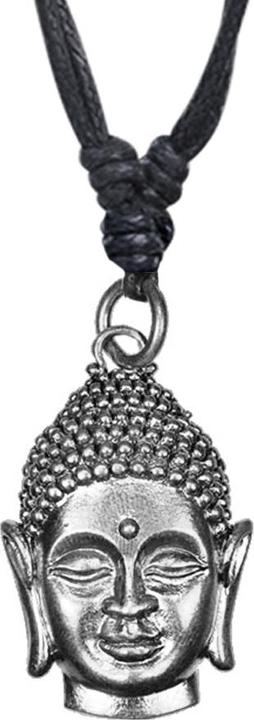 Immagine prodotto Star Piercing Collana nera con ciondolo Buddha in argento (Ottone)