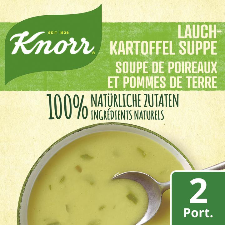 Produktbild Knorr 100% Natürlich Kartoffelsuppe, Beutel Suppe mit Kartoffel, Lauch & Zwiebeln, Fertiggericht