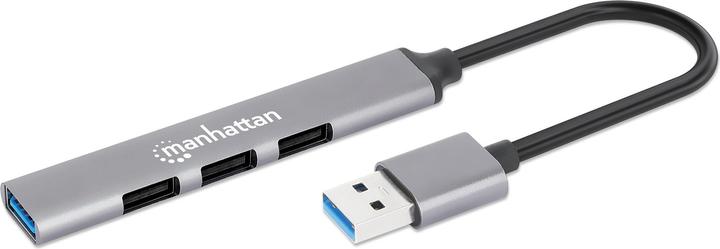 Produktbild Manhattan 4Port USB-A Hub 3x480Mbit/s 1xGbit/s USB-A Stecker (USB-A, 4 Ports)