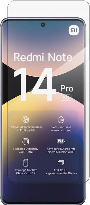 Produktbild Screenguard Panzerglas Schutzfolie Case Friendly Design (1 Stück, Xiaomi Redmi Note 14 Pro 5G)