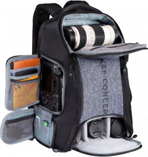 Immagine prodotto K&F Concept Zaino 30L Nature Wander 09 (nero e grigio) (Borsa a tracolla per fotocamera, 25 l)