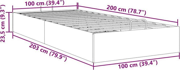 Produktbild VidaXL Ottoman-Bett ohne Matratze Braun 100x200 cm Kunstleder (100 x 200 cm)