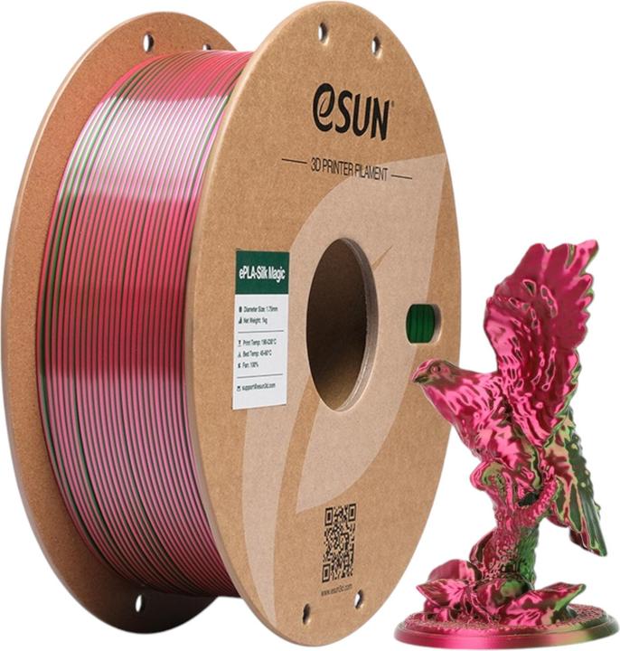 Actual product image eSUN EPLA-SILK MAGIC 1,75mm RED GREEN 1kg (PLA, 1.75 mm, 1000 g, Multicoloured)