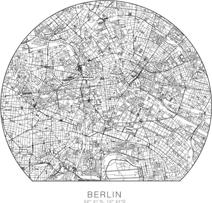 Produktbild Trenddeko Stadtplan Berlin - rund (Ø 90 cm)