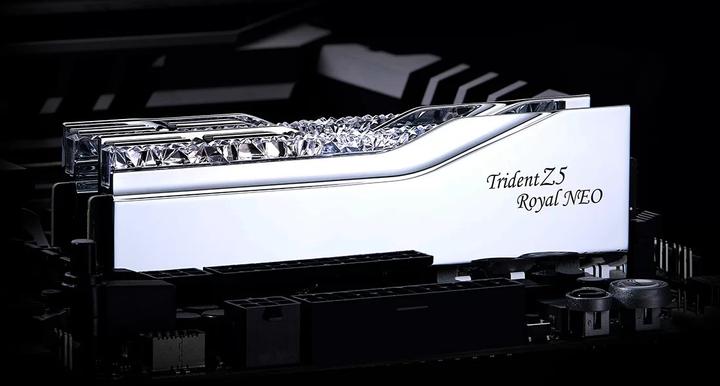 Productafbeelding G.Skill DIMM 32 GB DDR5-6400 (2x 16 GB) dual kit (zilver, F5-6400J3039G16GX2-TR5NS, Trident Z5 Royal Neo, A (2 x 16GB, 6400 MHz, DDR5 RAM, DIMM 288 pin)