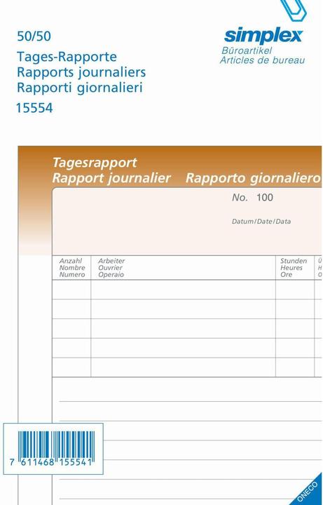 Immagine prodotto Simplex Daily Rappoerte trilingue A5 (100 x)