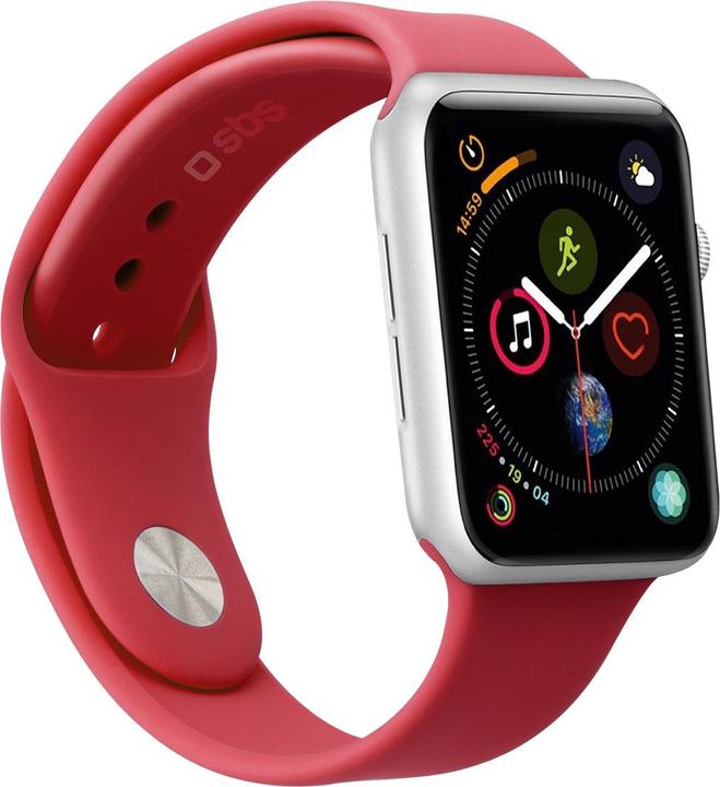Produktbild SBS Armband Grösse S/M für Apple Watch Series 3/4/5/6/7/SE 44mm rot (44 mm, Silikon)