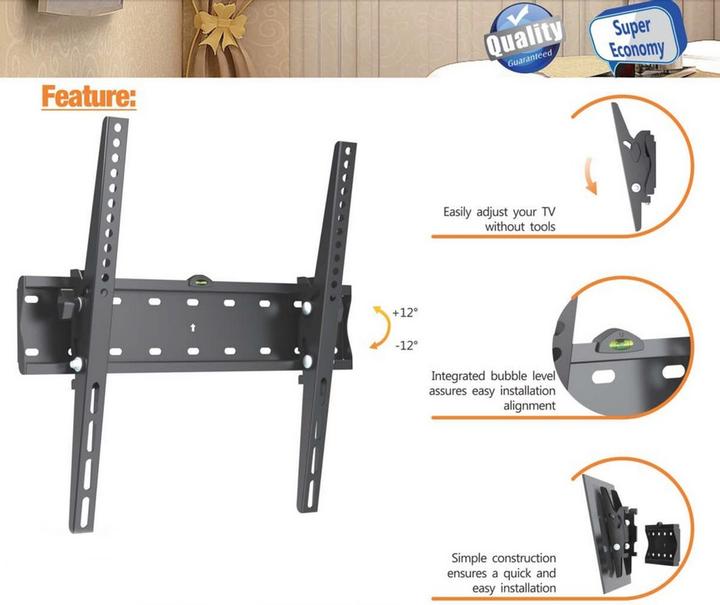 Productafbeelding equip Muurbeugel /50kg 1TFT vast (Muur, 70", 40 kg)