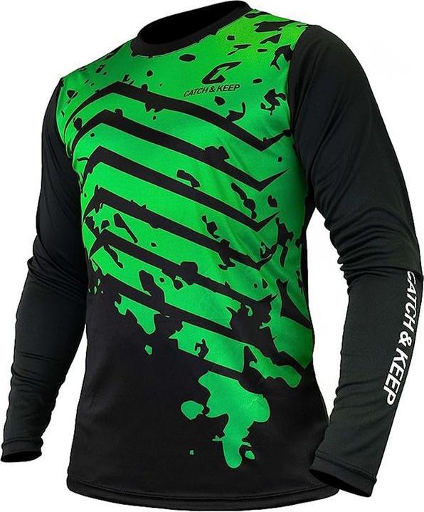 Catch & Keep Trikot Protection Torwarttrikot Gr. M Grün-Schwarz Fussball Torwart Shirt Oberteil (M)