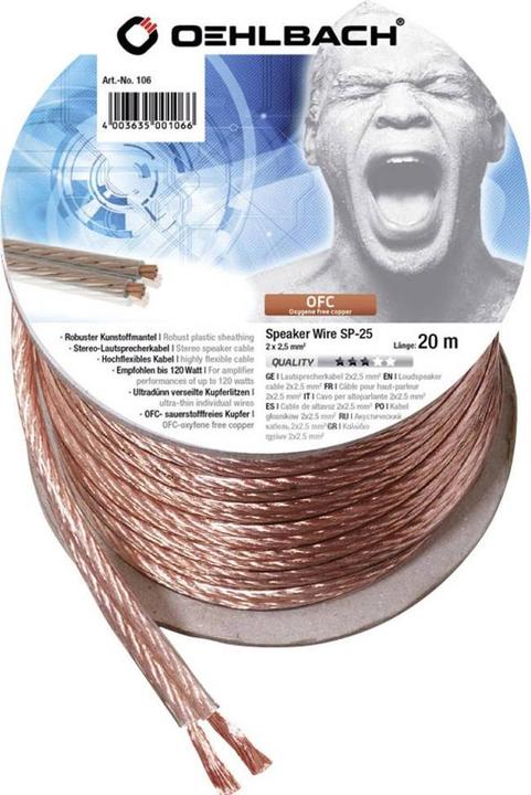 Produktbild Oehlbach Speaker Wire Sp25 (20 m, 2.50 mm²)