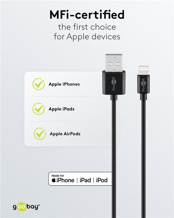 Actual product image Goobay Charging and synchronization cable (1 m, USB 2.0)