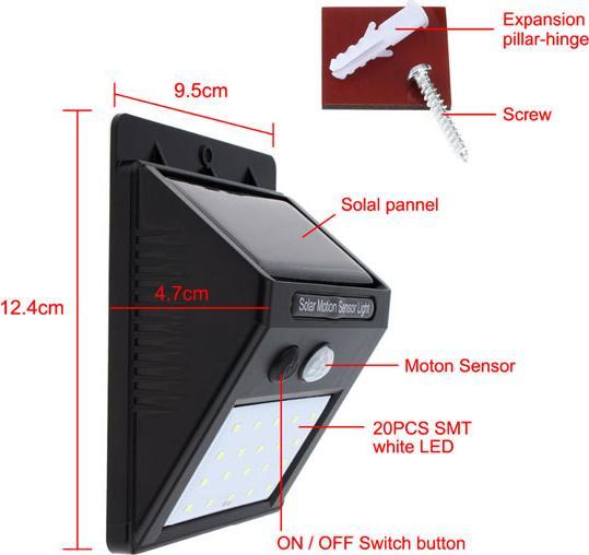 Produktbild Lumina Swiss LED Solar Wandleuchte PIR 100lm (100 lm)