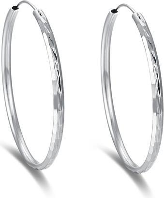 Beneto Timeless round earrings made of silver AGUC2272 - Diameter: 5 cm (L) (Silber)