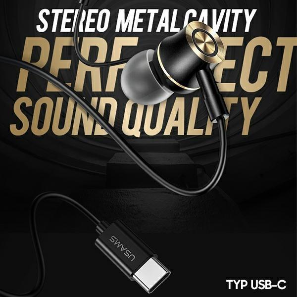 Produktbild Usams Słuchawki stereo EP-43 metal USB-C czarny/black HSEP4301 (ANC, Kabelgebunden)