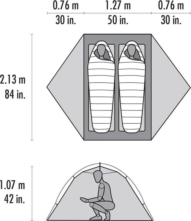 Actual product image Msr Access (Dome tent, 1.65 kg, 2 persons)