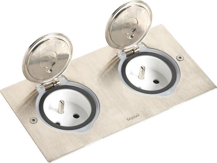 Immagine prodotto Legrand Presa doppia rettangolare Inox (089702) (Accessori per cavi)