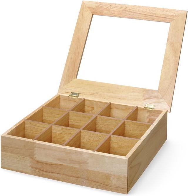 Produktbild Hendi Teebox 12 Faecher Holzbox mit Sichtfenster