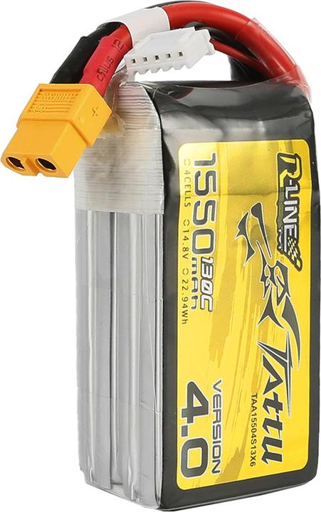 Immagine prodotto Tattu Accumulatore R-Line Versione 4.0 1550mAh 14.8V 130C 4S1P XT60 (14.80 V, 1550 mAh)