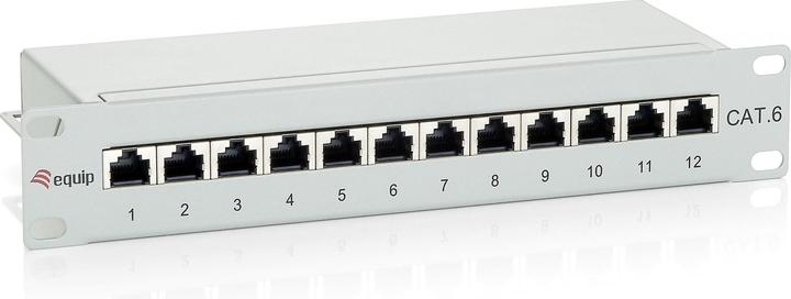 equip Pannello patch 10": 12 porte, 1U, grigio
