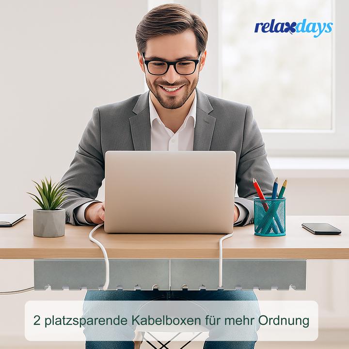 Actual product image Relaxdays Kabelkanal für Schreibtisch 2er Set (Duct, 10 cm)