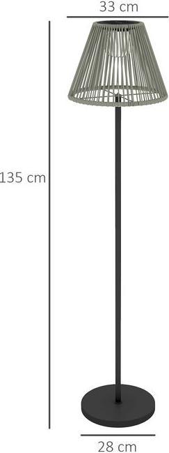 Produktbild Swisshandel24 Stehlampe Rattan Solarlampen mit Lichtsensor Boho-Stil IP44 Ø33x135 cm (15 lm, IP44)