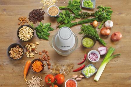 Actual product image Gorenje Chopper - white- 500 W, AC motor, 1 l glass container with measuring scale, rubber feet- Turbota (1000 ml, 500 W)