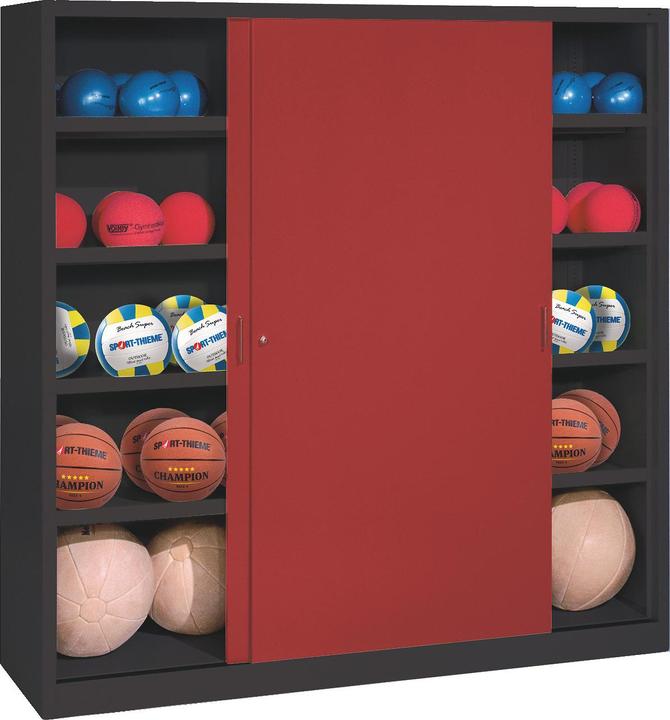 Actual product image C+P Ball cabinet (HxWxD: 195x160x50 cm, with solid sheet metal sliding doors, type 4)